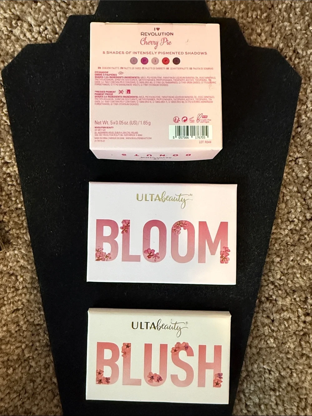 Ulta Beauty Bloom Blush Shadow Palettes, Shimmer Lip Gloss in Peach-ROC Lip Plp
